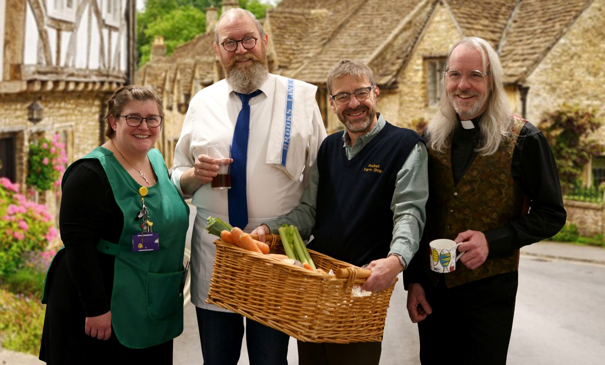 The Pocket Choral Society publicity photo, from left to right, Beth Naylor, Jonathan Darby, Oliver Carpenter and Alastair Elliott