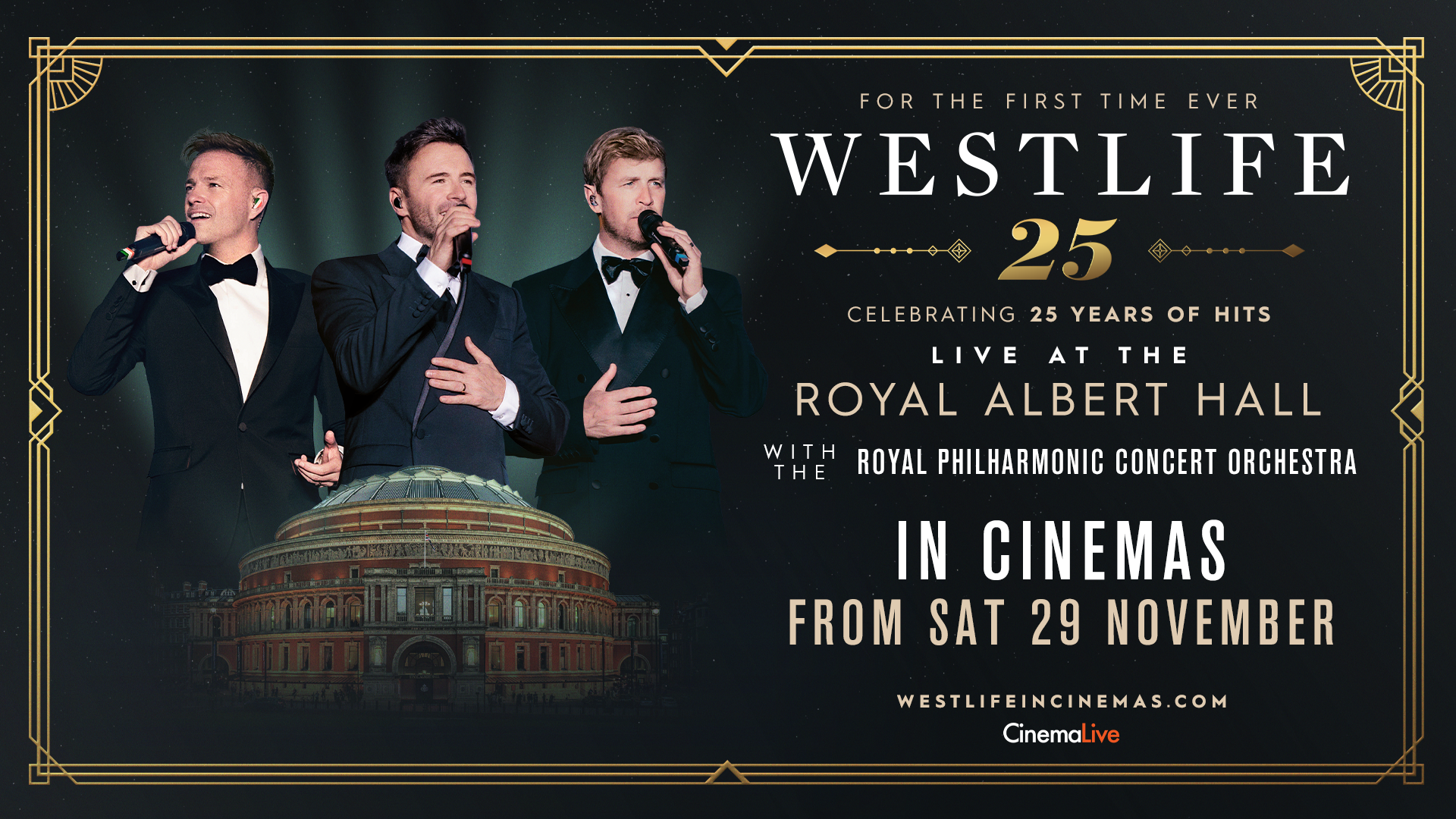 Promotional poster for Westlife 25th anniversary Royal Albert Hall concert