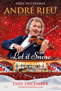 Andre Rieu poster promoting his Christmas 2026 concert Let It Snow